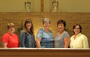 Officers from left to right: Nancy Terryberry-Deanery President, Michelle Spady-Treasurer, Ann Strand-Secretary, Theresa Russell-President, Peg Fitzke-Vice Pres.