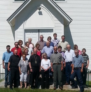 On June 30, 2014, several parishioners welcomed Bishop James Conley with a breakfast, when he came to visit our little country Church.