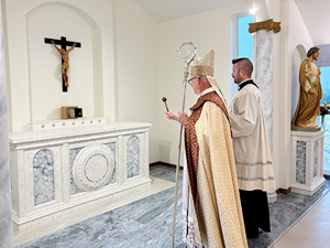 Bishop blesses new facility at motherhouse